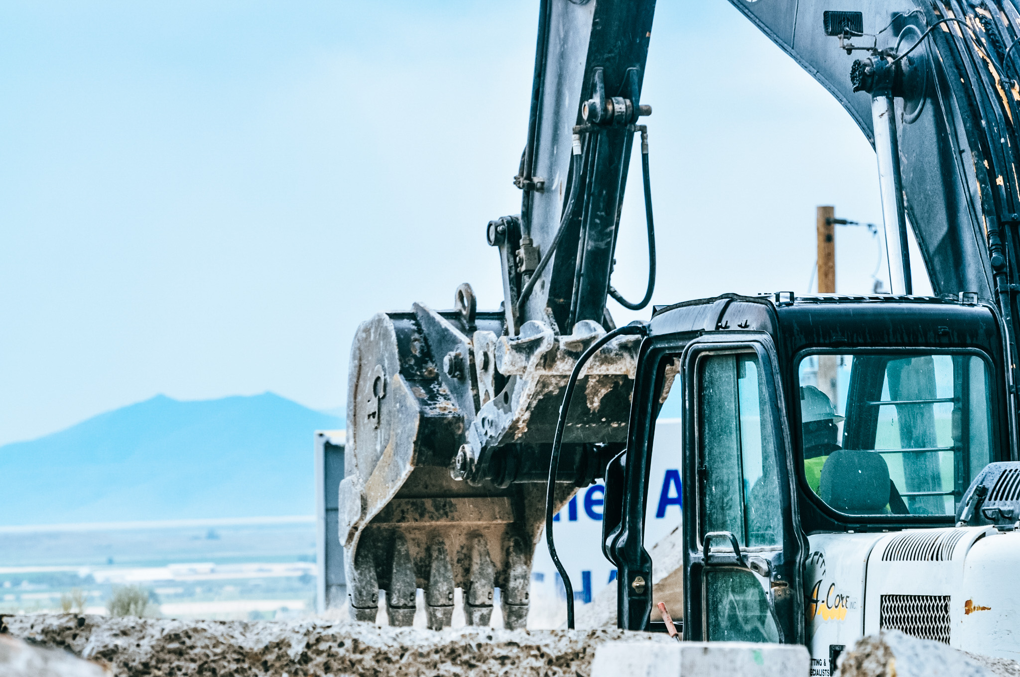 specialist working with tractor